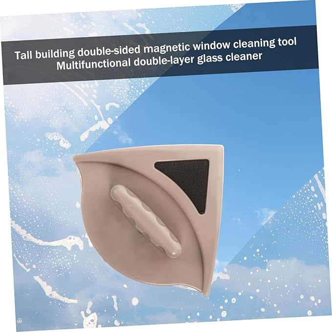 1pc Window Cleaner Magnetic Glass Wipe Brush Magnetic Double Outside Double Sided Window Wiper Window Triangle Glass Cleaning Artifact Plastic/1344