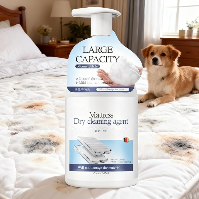 Mattress Stain Remover 300ml Plant-Based Quick-Drying Spray for Sofa Bed Carpet Couch Rug Upholstery Fabric Furniture Laundry Cleaning