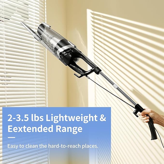 Corded Stick Vacuum Cleaners for Home 20Kpa Powerful Suction Stick Vacuum with 16Ft Cord 2 in 1 Lightweight Handheld Vacuum Cleaner for Hardwood Floor Pet Hair
