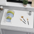 Large Stone Drying Mat for Kitchen Counter 24 × 16 Diatomite Dish Drying Mat Quick Dry Stone Mats Ultra Absorbent Natural Diatomaceous Earth Mats for Dished Bottles White