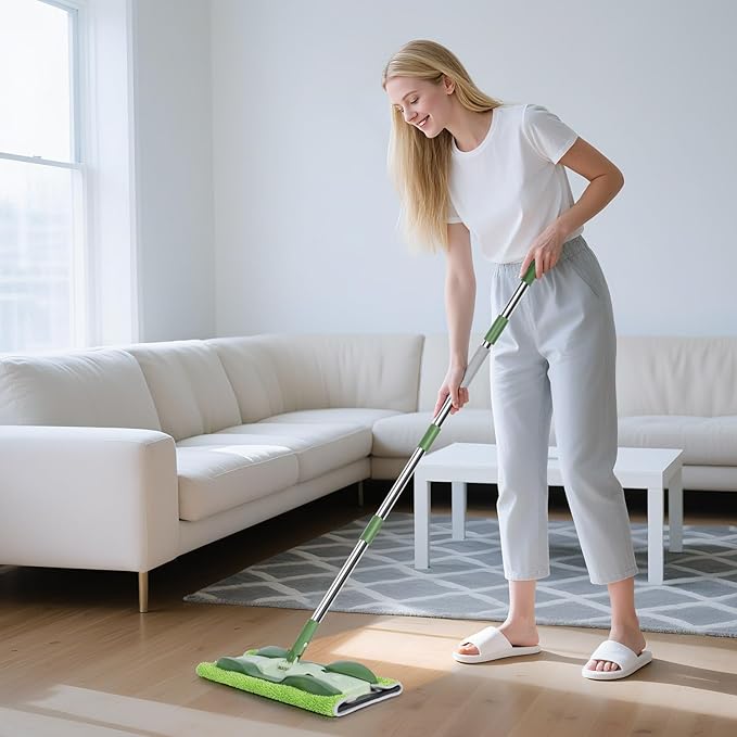 Microfiber Mops for Floor CleaningMasthome Professional Floor Mops with Washable Pads 4pcsWet Dry Use Flat Mop with 59'' Long Stainless Steel Handledust mop for Hardwood Floors Suitable Office Home