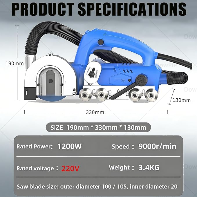 Automatic Electric Grout Cleaner Tile Joint Cleaning Machine with Adjustable Cutting Depth High Speed Brush &amp Dust Bag for Ceramic Tile Floor &amp Wall Seams 4sets