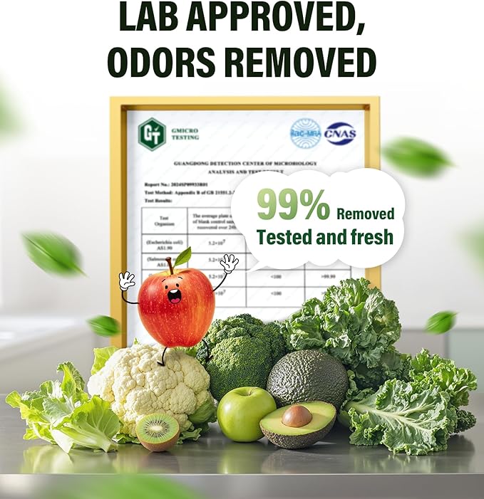 Fridge Deodorizer 10-Year Odor Eliminator for Refrigerator &amp Freezer No Baking Soda Needed Long-Lasting Refrigerator Odor Eliminator Neutralizes Food Smells Space-Saving Kitchen Gadget