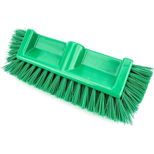 SPARTA Multi-Level Tile Scrub Brush 12 Wide Brush Head Heavy-Duty Tile Cleaning Brush with End Bristles for Commercial Tiles Tubs and Floor Plastic 12 Inches Green