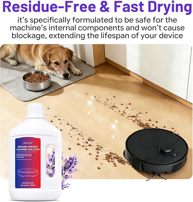 Multi-Surface Floor Cleaning Solution Compatible with Dreame Cleaning Solution Lavender Scent Deep Clean Suitable for All Mopping Robot Vacuums and Cordless Wet/Dry Mops (2000 ml)