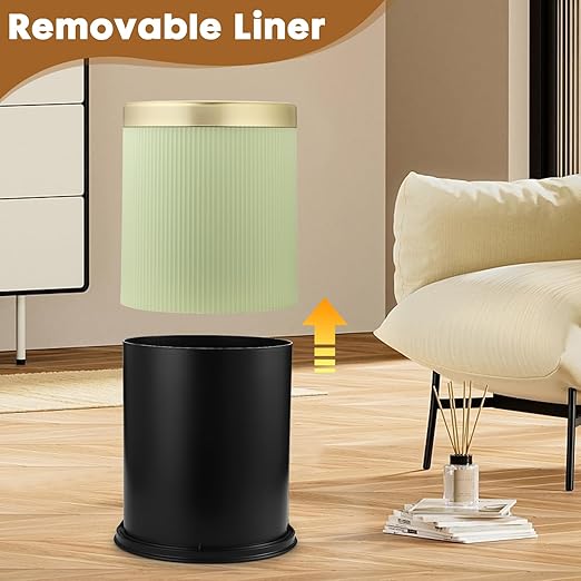 Smart Touchless Bathroom Trash Can 2.8 Gallon Automatic Motion Sensor Rubbish Can with Lid Electric Small Garbage Bin for Kitchen Office Toilet Bedroom -Green