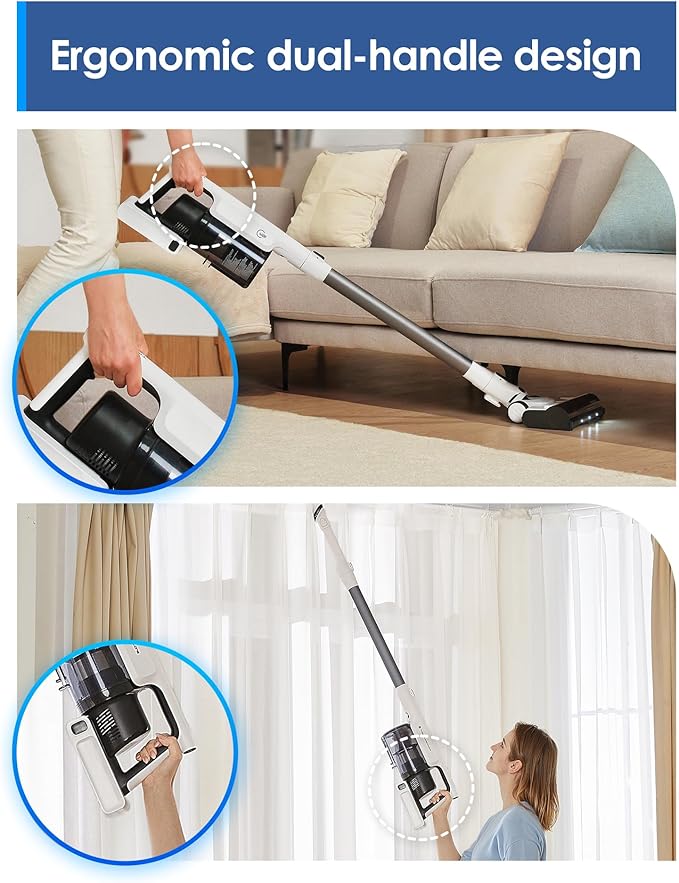 Tineco A30S Cordless Vacuum Cleaner 160W Suction 60Min Runtime 1L Larger Dustbin ZeroTangle Brush PureCyclone Tech Stick Vacuum Cleaner for Pet Hair Carpet &amp Hard Floor