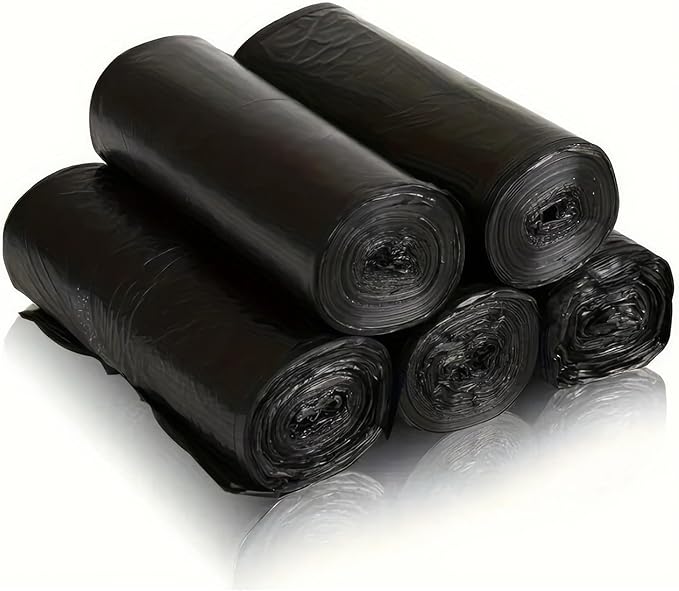 Fit for 100 Black Garbage Bags - Kitchen &amp Bathroom Trash Bags for Home Use