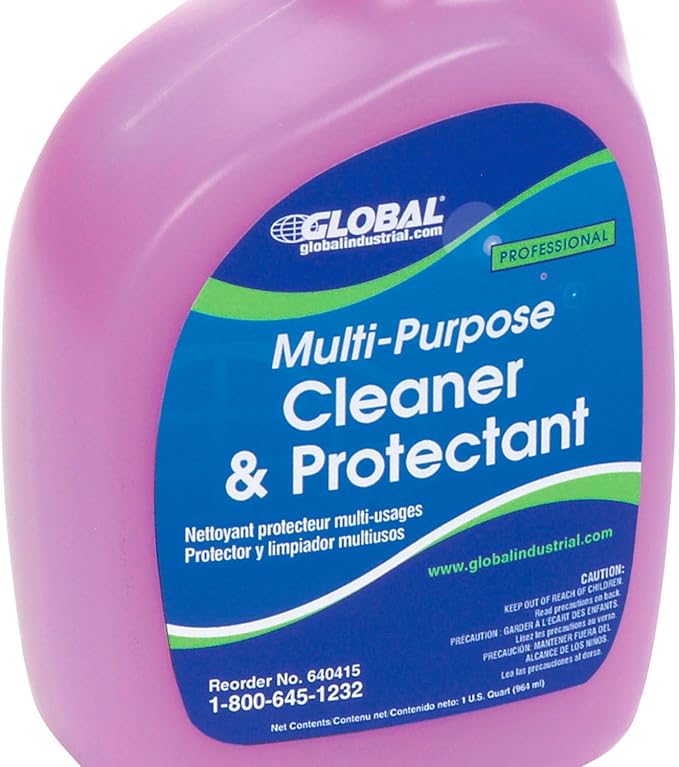 Global Industrial Multi-Purpose Cleaner &amp Protectant Case Of Six 1 Quart Bottles Lot of 6