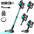 N3T Cordless Vacuum CleanerWireless Stick Vacuum with 40mins RuntimeSelf-StandingAnti-Tangle BrushRechargeable Lightweight Vacuum Cleaner for HomeHardwood FloorPet Hair Carpet-Cyan Green