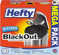 Hefty Strong Tall Kitchen Drawstring Trash Bags White 13 Gal 0.9 Mil 90/Box