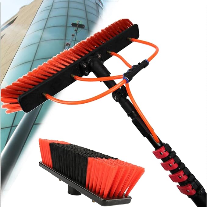 Long Handle Retractable Water Brush 9m Telescopic Pole Window Glass Cleaning Brush Solar Panel Cleaning Brush Water Fed Brush