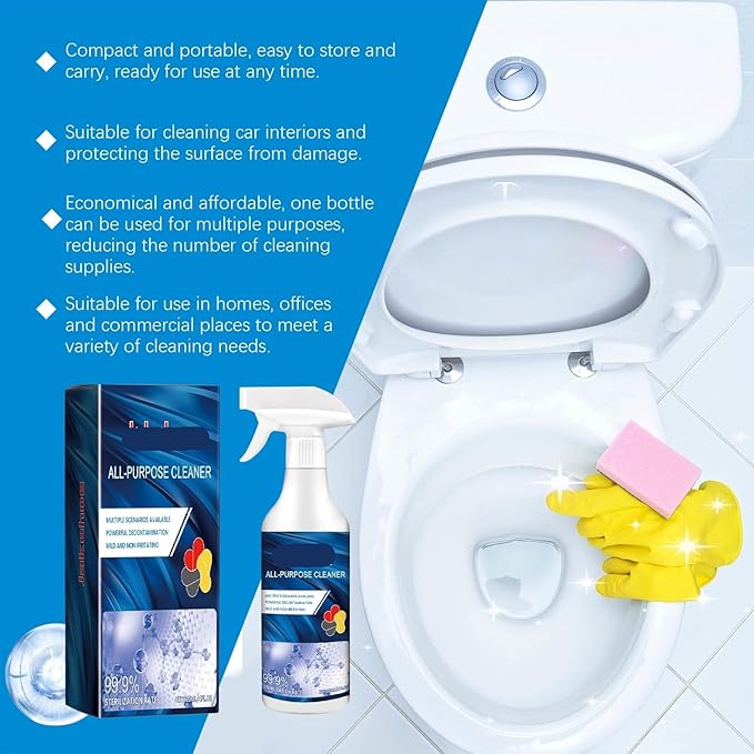 Multi-Purpose Cleaner For Bathroom &amp Kitchen - Removes Stubborn Stains Grease Odors - Safe For Hands(3PCS)