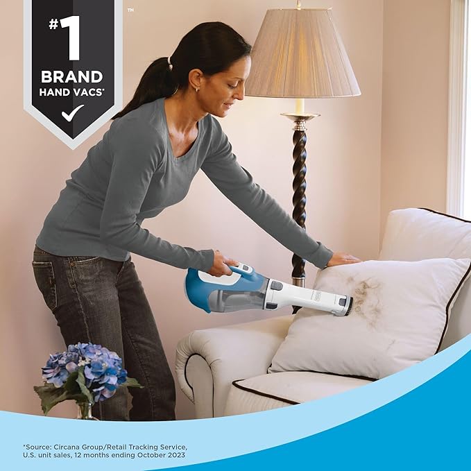 BLACK+DECKER dustbuster AdvancedClean Handheld Vacuum Cordless Compact Home and Car Vacuum with Crevice Tool Rotating Nozzle and Charging Station Large Dust Bowl (CHV1410L)