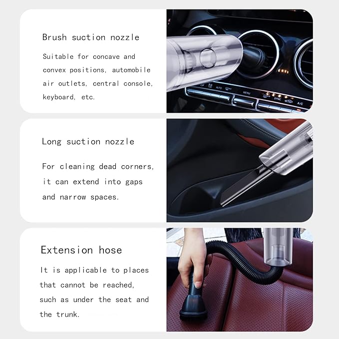 Portable Cordless Stick Vacuum Flexible Brush Head Light Weight Quiet Handheld Vacuum Cleaner for Cleaning Carpet and Hardwood Floor Pet HairDebrisDustsCrumbs