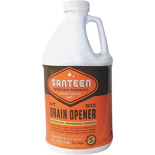 Santeen Drain Opener Sulfuric Acid 1/2 gal PK4 Yellow
