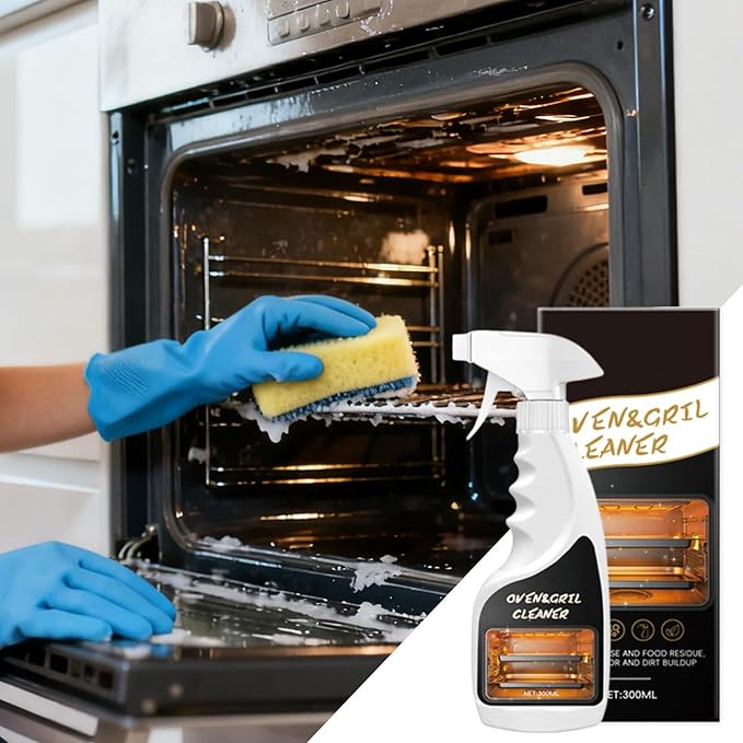 Grill Cleaner Spray300ml Degrease CleanerKitchen Degreasing Spray - for Homeowners Busy Families Renters To Remove Grease Stain Oil From Microwave Oven Grill Kitchen