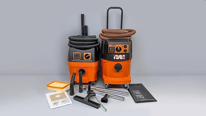 FEIN Dustex 35 L High Power Wet and Dry Vacuum Cleaner with Power Tool Connection for Workshop and Construction Use with Cable with 7.5 m Connector