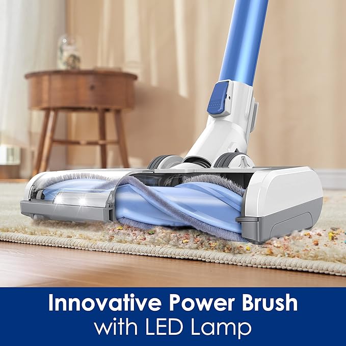 Tineco A10 Hero Cordless Stick/Handheld Vacuum Cleaner with Wall Mount Super Lightweight with Powerful Suction for Carpet Hard Floor &amp Pet - Space Blue