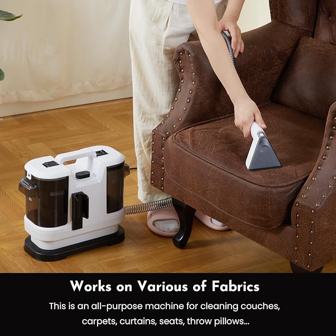 Cutewolf Portable Carpet &amp Upholstery Cleaner Machine Handheld Spot Remover 14Kpa Strong Suction Multi-purpose Deep Cleaner for Couch Car Stairs Rugs Pet Stains