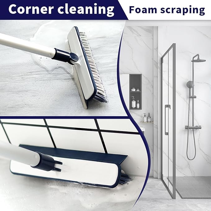 Magic Air Silicone Broom Sweeper Multifunction Silicone Broom Household Squeegee for Floor Cleaning Bathroom pet Hair Blue Dog Brush Set (Blue)