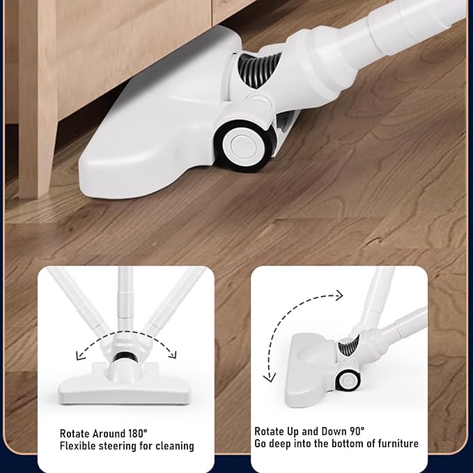 6 in 1 Stick Vacuum Cleaner 13800Pa Powerful Suction Handheld Cordless Vacuum Cleaner with Floor Brush Head Rechargeable Multifunctional for Carpet Hard Floor Pet Hair