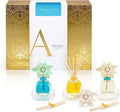 AGRARIA at The Beach PetiteEssence Collection Handmade Sola Flower Reed Diffuser Set of 3 Luxury Home Fragrance Scented Oil Diffuser Gift Set