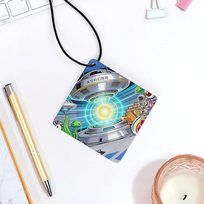 5PCS Car Air Freshener Hanging Personalized Double Sided UFO Base Car Fresheners Long Lasting New Cars Scents Cute Automotive Freshies for Closets Drawers (tea)