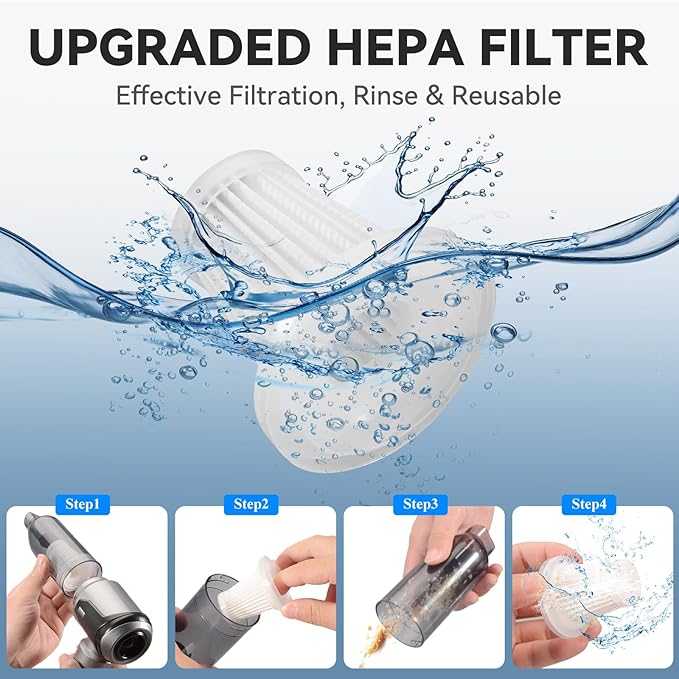 Handheld Vacuum Cleaner 22000Pa Powerful Car Vacuum Cleaner Cordless Mini Vacuum Lightweight Air Duster Portable Rechargeable Vacuum for Car Home Kitchen
