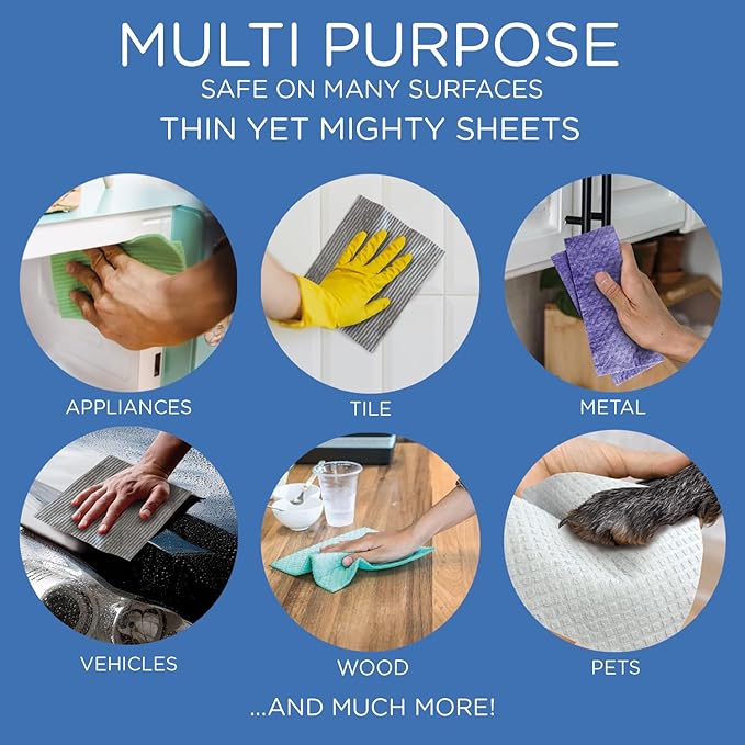 Swedish Dishcloths for Kitchen XL 30 Sheet Roll Biodegradable &amp Compostable Reusable Paper Towel Cleaning Cloths 11 x 10 No Odor Washing Dishes Ultra Absorbent Cellulose Sponge Towel By