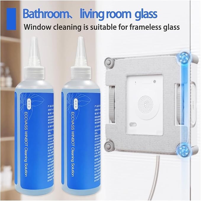 Window Cleaning Fluid - Compatible With ECOVACS WINBOT W2 PRO Omni/W2 Omni/W1 Pro/W1S/Mini - Streak-Free Formula Multi-Functional Glass Cleaner Specialized Fluid For Window Cleaning Robots(2pcs)