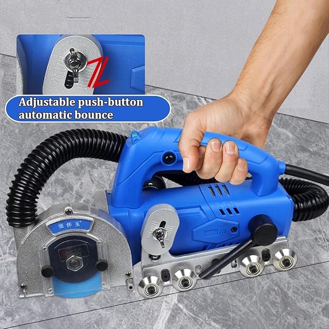 Automatic Grout Cleaner 1200W - Electric Tile Joint Cleaning Machine With Integrated Vacuum 9000r/min Includes Saw Blades Professional Grade For Grout Removal(110V2.2mm)