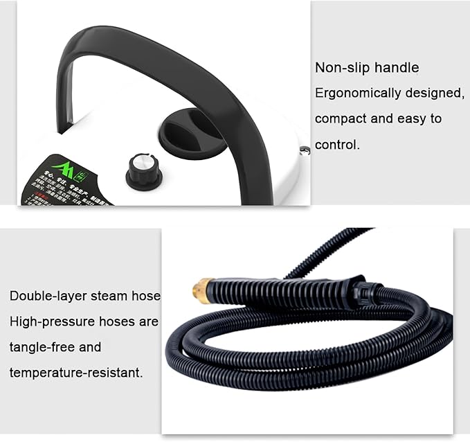 Handheld Steam Cleaner Machine 1600W High Temperature Pressurized Steam Cleaner include Extended curved rod nozzle with 3 Brush Heads Deep Cleaning of Bathroom Cleaning Floor (Color : Orange)