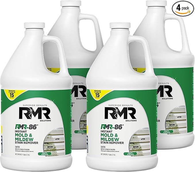 RMR-86 Instant Mold and Mildew Stain Remover Spray - Scrub Free Formula 4 Pack - 1 Gallon