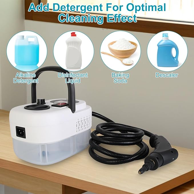 Steam Cleaner 2500W Portable Handheld Steamer for Cleaning with 6-Level Adjustable 15s Heat-Up &amp 1.27 Quarts Tank High Pressure Steam Cleaner for Home Car Grout Tile Dirt Grease Floor