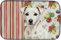 Caroline's Treasures White Jack Russell Terrier Vegetables Dish Drying Mat Absorbent Dish Drying Mat Pad for Kitchen Counter Dish Drainer Mat for Countertop 14 x 21 Multicolor