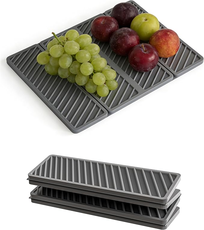 WAFT YEARN Home Dish Pad Dish Drying Mat Stone Drying Mat For Kitchen Bathroom Countertop Bar Counter Diatomite Quick Dry Foldable Absorbent Diatomaceous Earth Kitchen Mat Dark Grey 19.7x15.2 In