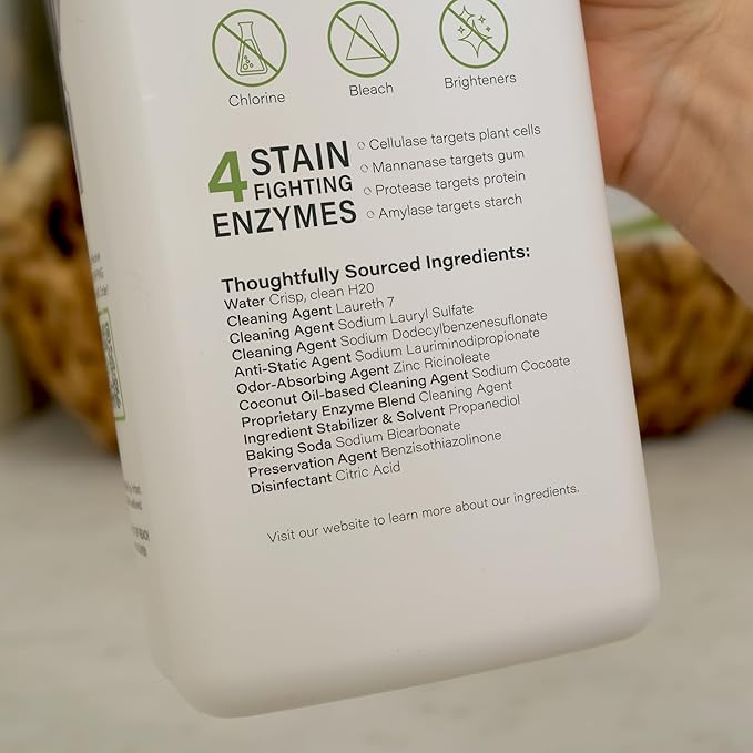 Athletic Sport Active wear Laundry Detergent | 4x Powerful Plant-Based Formula with Cleaning Enzymes for Sport Wash | Fragrance Free Natural Odor &amp Stain Remover