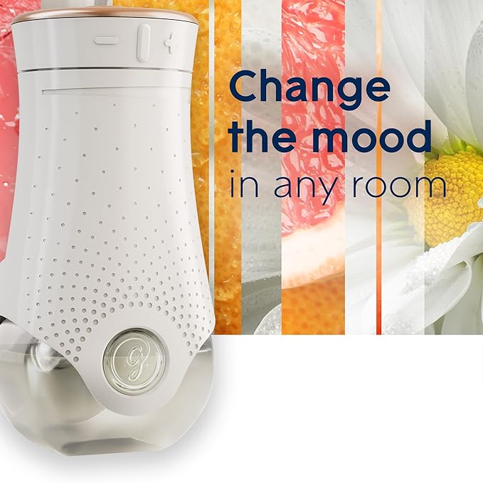 Glade PlugIns Refills Air Freshener Starter Kit Scented and Essential Oils for Home and Bathroom Joyful Citrus &amp Daisies 4.02 Fl Oz 2 Warmers + 6 Refills