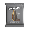 SMACKIN' - Jumbo Roasted Sunflower Seeds No Salty Burn American Made Easy Pour &amp Seal - Cracked Pepper 4oz bag (12 Bags)