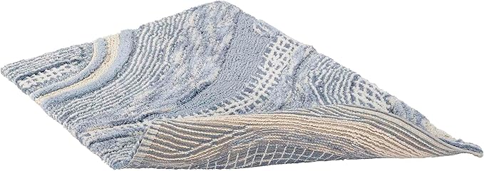 Avanti Linens - Bath Rug Cotton Bath Mat Durable Home Essentials (Waves Blue 20 x 30)