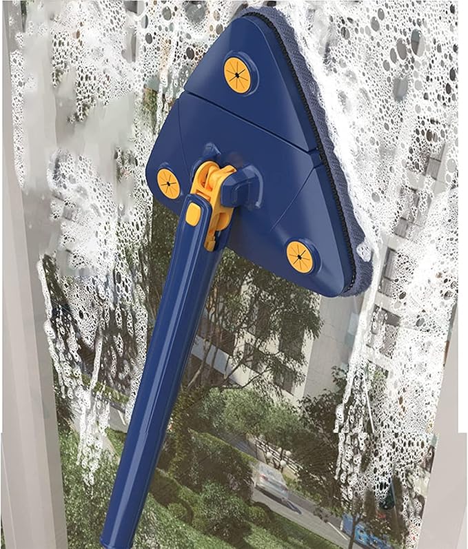 360 Degree Rotating Triangle Cleaning Mop Rotating Adjustable Cleaning Mop 2 Reusable Washable Pads 12027(N)