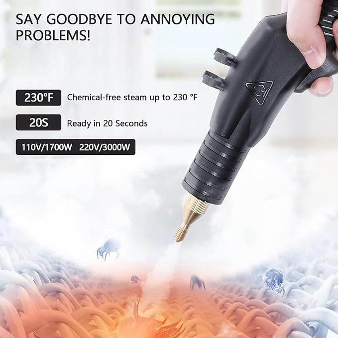 Steam Cleaner 1700W High Pressure Handheld Steamer for Cleaning Cleaning Steamer for Home Grout Tile Kitchen Grease Floor Gaps Car Detailing