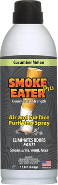 Smoke Eater Pro 16 oz Odor Eliminator Spray — Commercial Strength for Smoke Pet Urine and Cooking Odors — Air and Fabric Deodorizer with Tea Tree Oil — Made in USA (Cucumber Melon)