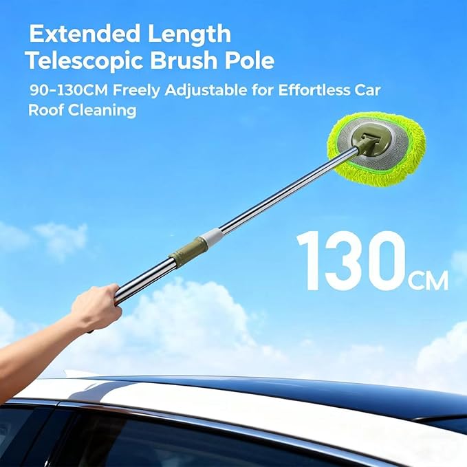 Limpia Techos De Casa Adjustable Long Handle Wall Cleaning Tool Microfiber Ceiling Duster with Extension Pole for High Walls (1pcsA+1)