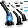 Electric Spin Scrubber Powerful 2-Speed Cleaning Brush IPX7 Waterproof with 7 Reusable Brush Heads &amp Extendable Handle for Bathroom Toilet Shower Kitchen Wall Tile Floor Grout (Black)