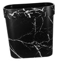 Cabilock Narrow Marble Pattern Trash Can Oval Shaped Plastic Wastebasket for Bathroom Kitchen and Bedroom Lidless Design for Quick Disposal and Elegant Rubbish Bin