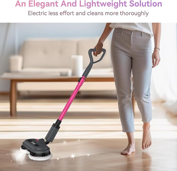 VMAI Cordless Electric Mop for Floor Cleaning Self-Propelled Spin Mop with LED Headlight &amp Water Spray Up to 60 Mins Detachable Battery 300ML Tank for Hardwood Tile Laminate Marble Floor