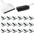 Zubebe 18 Pcs Mini Dustpan and Brush Set Small Broom and Dustpan Set Small Cleaning Brush Portable Hand Broom Set for Home Office Kitchen Table Desktop Floor Cleaning Supplies
