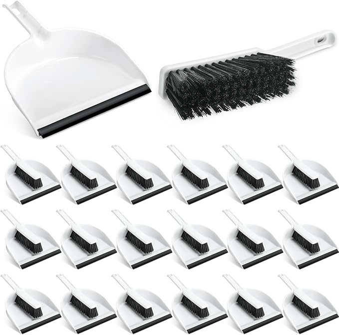 Zubebe 18 Pcs Mini Dustpan and Brush Set Small Broom and Dustpan Set Small Cleaning Brush Portable Hand Broom Set for Home Office Kitchen Table Desktop Floor Cleaning Supplies